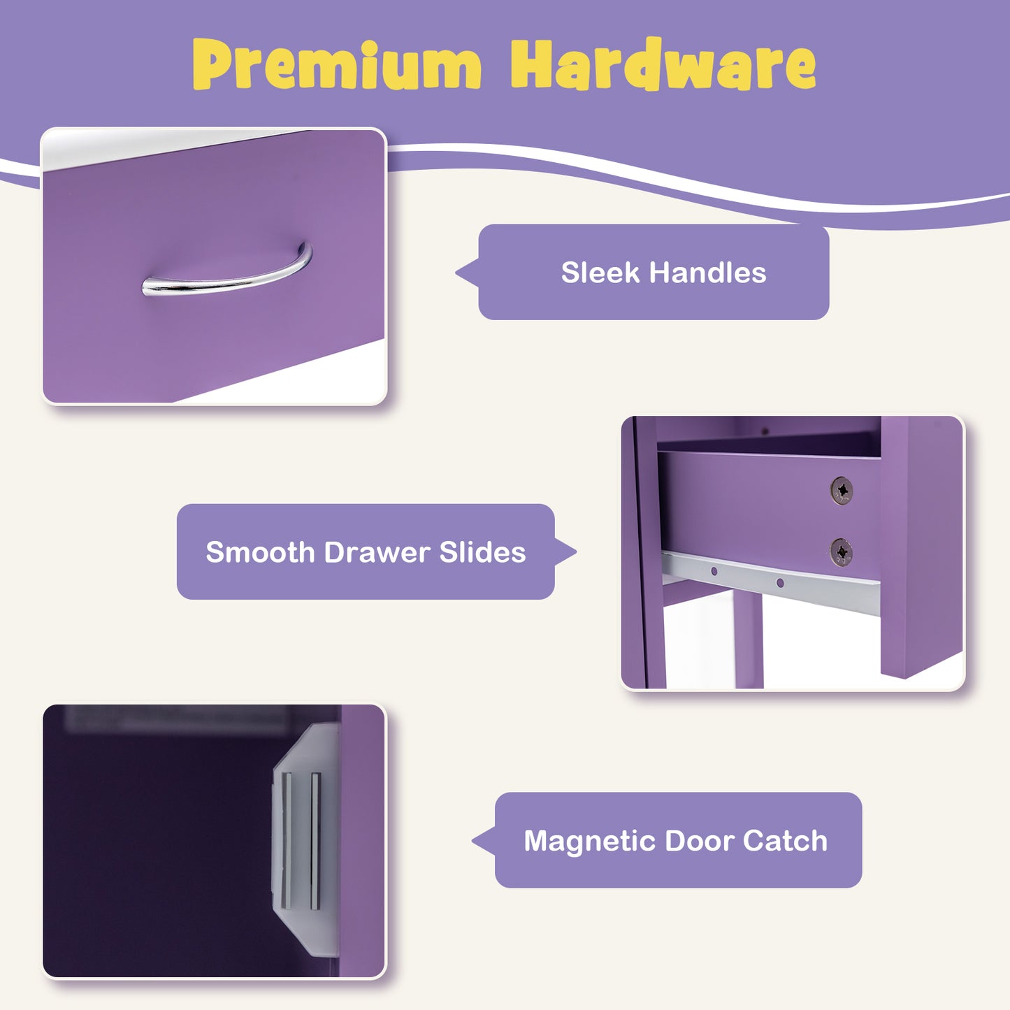 Kids Learning Desk &amp;amp; Chair Set  for Bedroom &amp;amp; Study Room-Purple