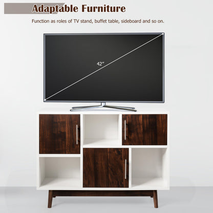 Modern Storage Cabinet with 3 Doors & 6 Compartments for Home & Office