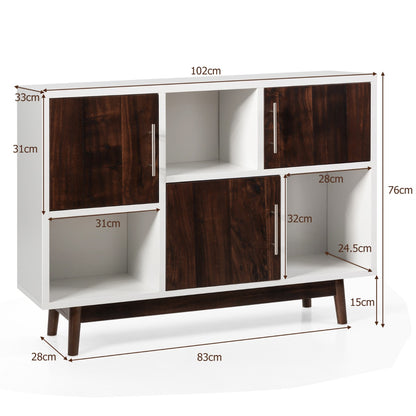 Modern Storage Cabinet with 3 Doors & 6 Compartments for Home & Office
