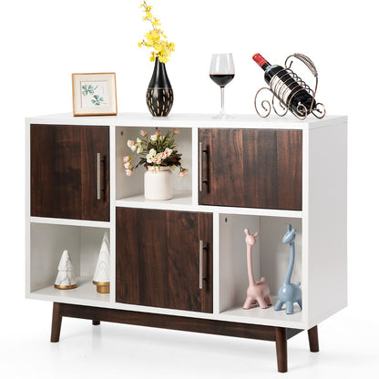Modern Storage Cabinet with 3 Doors & 6 Compartments for Home & Office