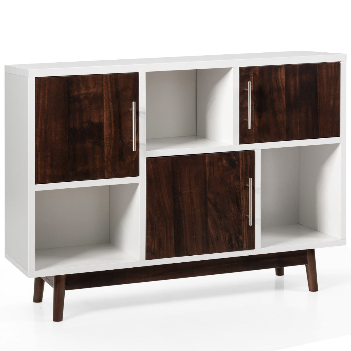 Modern Storage Cabinet with 3 Doors & 6 Compartments for Home & Office