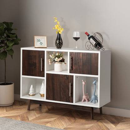 Modern Storage Cabinet with 3 Doors & 6 Compartments for Home & Office