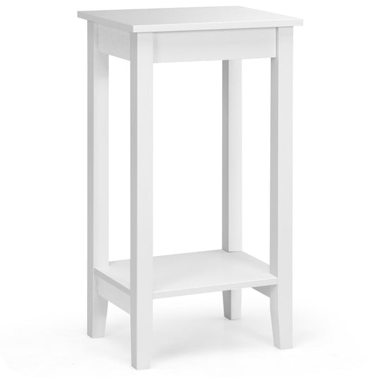 Costway Narrow Sofa Side Table with Storage Shelf for Living Room