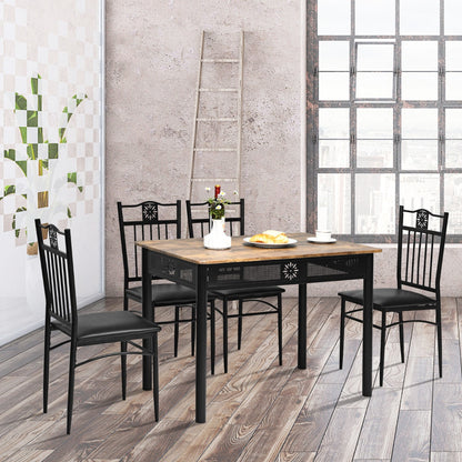 5 Pieces Dining Table Set with 4 Upholstered Chairs for Coffee/Restaurant