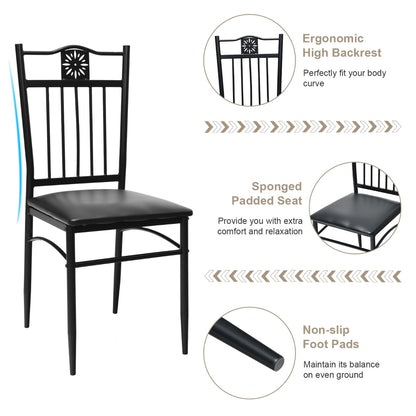 5 Pieces Dining Table Set with 4 Upholstered Chairs for Coffee/Restaurant
