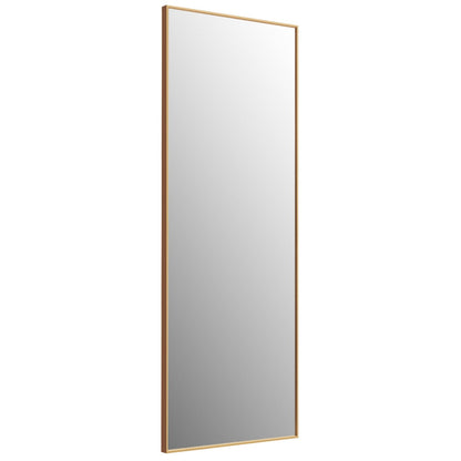 Elegant Full-Length Mirror with Gold Aluminum Frame for Versatile Home Use