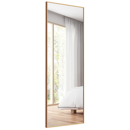 Costway Full Body Mirror with Rectangular Aluminum Frame for Bathroom Golden