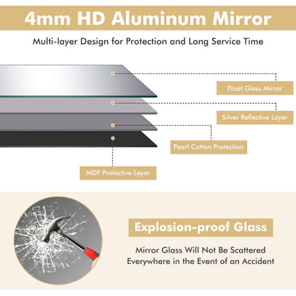 Elegant Full-Length Mirror with Gold Aluminum Frame for Versatile Home Use