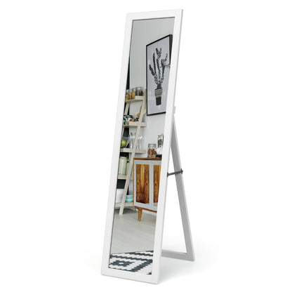Full-length Wood Mirror with Wooden Frame-White
