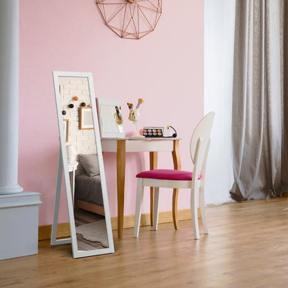 Full-length Wood Mirror with Wooden Frame-White