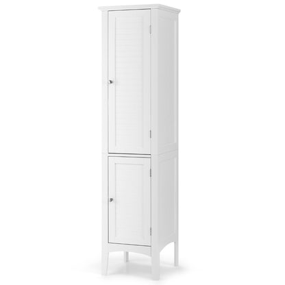 Costway 5-Tier Bathroom High Cabinet with 2 Shelves with Doors