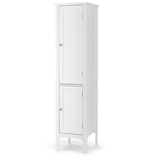 Costway 5-Tier Bathroom High Cabinet with 2 Shelves with Doors