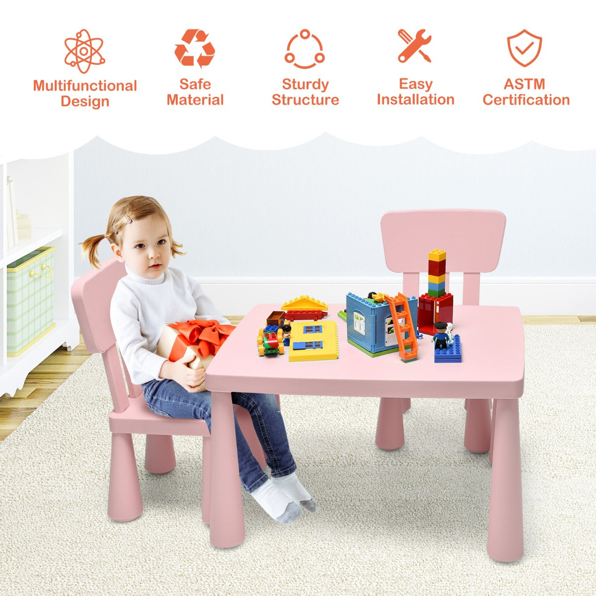 Round-edge kids table and smooth surface help provide safer furniture for young children