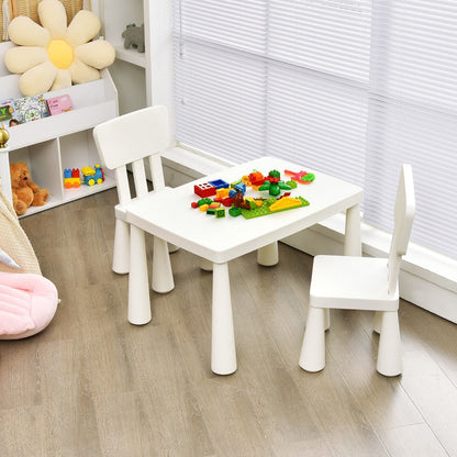 Rounded table edges and smooth surfaces help create a safer activity area for children ages one through seven