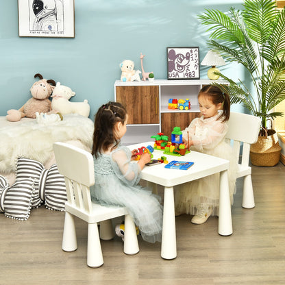 Odorless PP construction offers sturdy everyday support with a 50-kilogram weight capacity for the table and chairs
