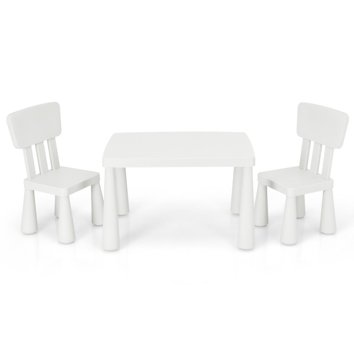 Multifunctional children’s furniture set provides space for homework, drawing, crafts, snacks, reading, and play