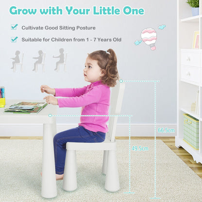 Easy-assembly kids table and chair set makes a thoughtful gift for creative, active, and growing children