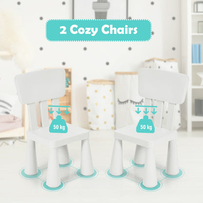 Easy-assembly kids table and chair set makes a thoughtful gift for creative, active, and growing children