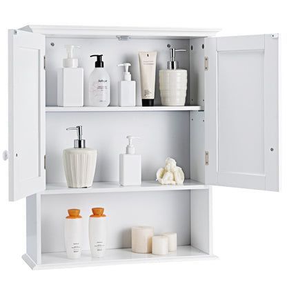 Multi-Purpose Wall Cabinet Storage with 2-Door for Bathroom White