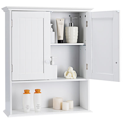 Multi-Purpose Wall Cabinet Storage with 2-Door for Bathroom White