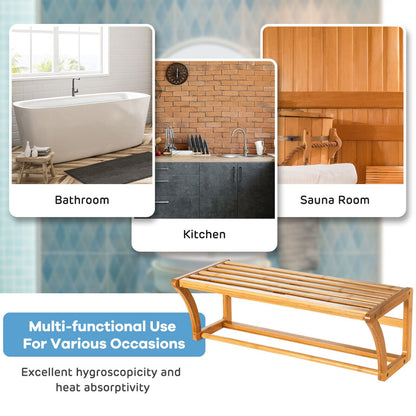 Costway Bamboo Wall-Mounted Toilet Storage Shelf for Bathroom