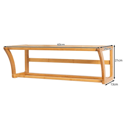 Costway Bamboo Wall-Mounted Toilet Storage Shelf for Bathroom