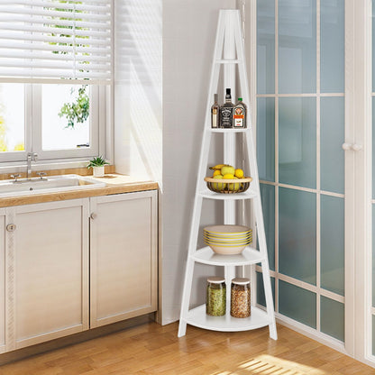 Modern Corner Bookcase and Shelf with Strong Wooden Frame for Office