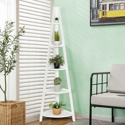 Modern Corner Bookcase and Shelf with Strong Wooden Frame for Office