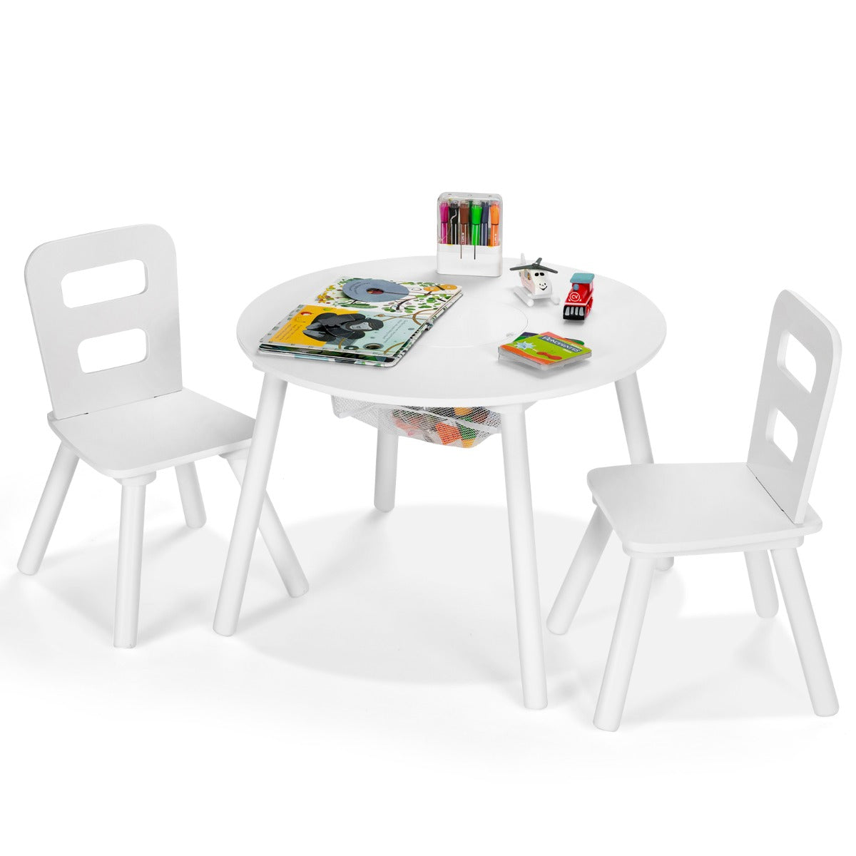 Compact kids table set suits bedrooms, living rooms, playrooms, nurseries, kindergartens, and children’s spaces