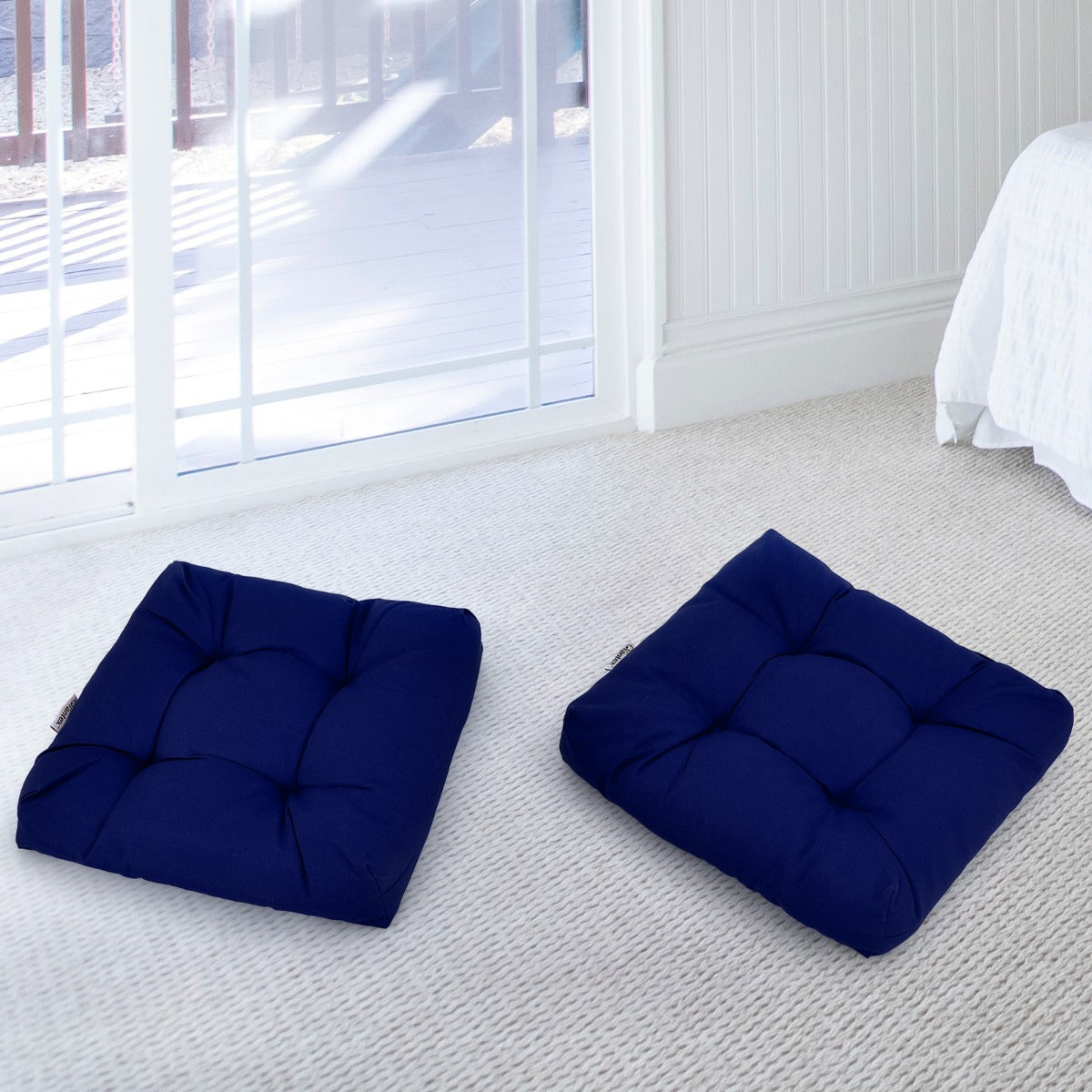 2 Pieces 53 x 53CM Patio Chair Seat Cushions for Indoor and Outdoor-Navy