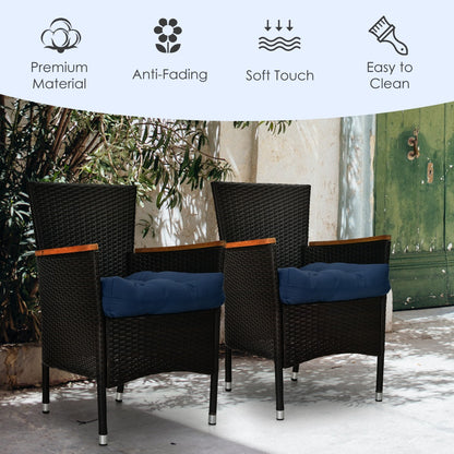 2 Pieces 53 x 53CM Patio Chair Seat Cushions for Indoor and Outdoor-Navy