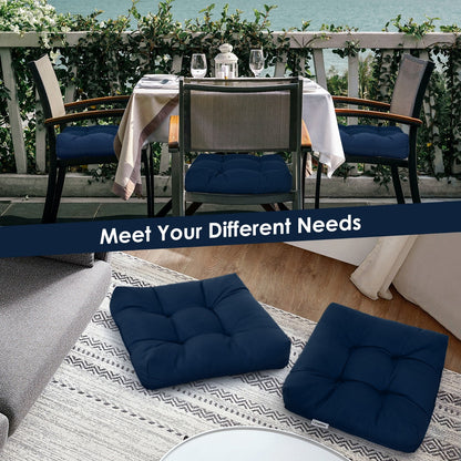 2 Pieces 53 x 53CM Patio Chair Seat Cushions for Indoor and Outdoor-Navy