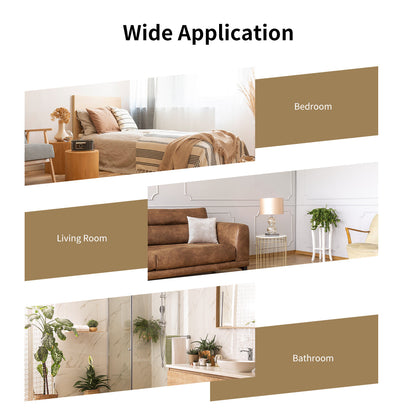 Elegant Rectangular Wall Mirror with Rounded Corners, Gold Frame, 80m x 50m