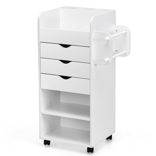 Costway Craft Storage Cart with Mobile Drawers Shelves for Living Room