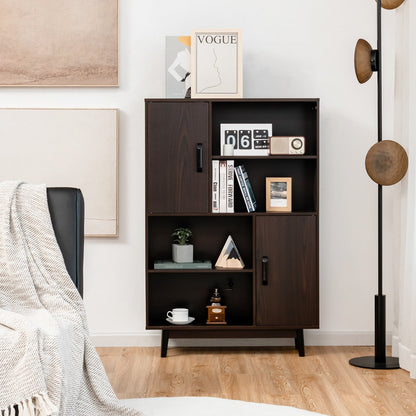Medium-height bookcase features a flat top for displaying plants, photos, and daily essentials