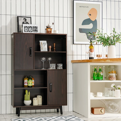 Anti-tipping devices help anchor the wooden bookshelf to walls for improved household safety