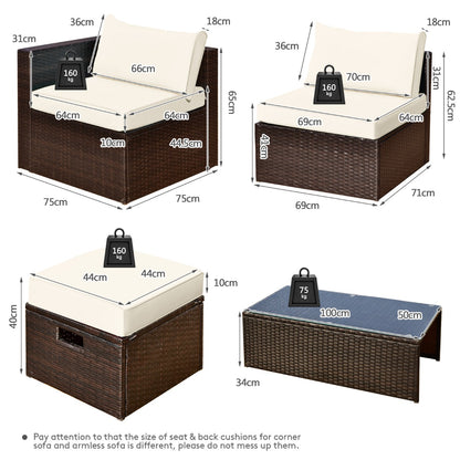 8-Piece Outdoor Patio Furniture Set with Cushions & Storage Box