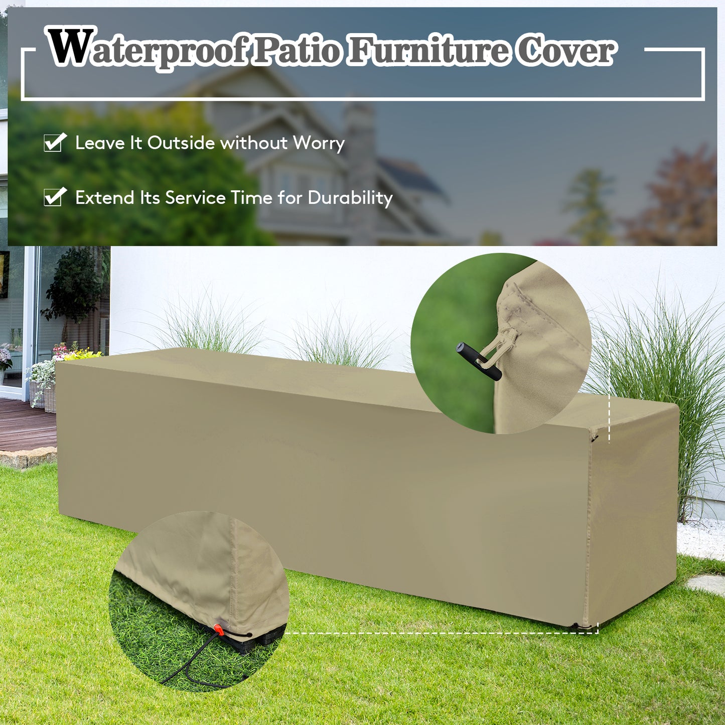 8-Piece Outdoor Grey PE Rattan Conversation Set with Washable Cushion Covers-White