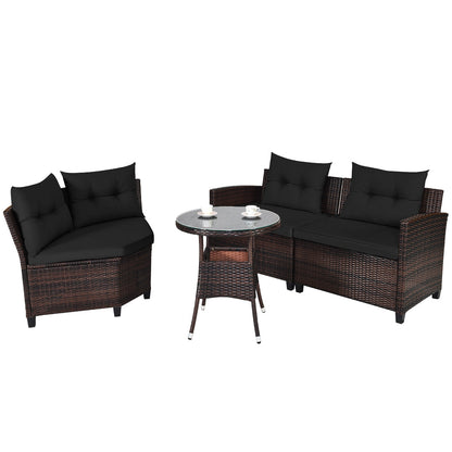 Sectional loveseat design allows flexible arrangements for patios, gardens, porches, and poolside areas