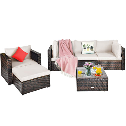 Modern rattan texture and stylish cushions add comfort and elegance to outdoor spaces