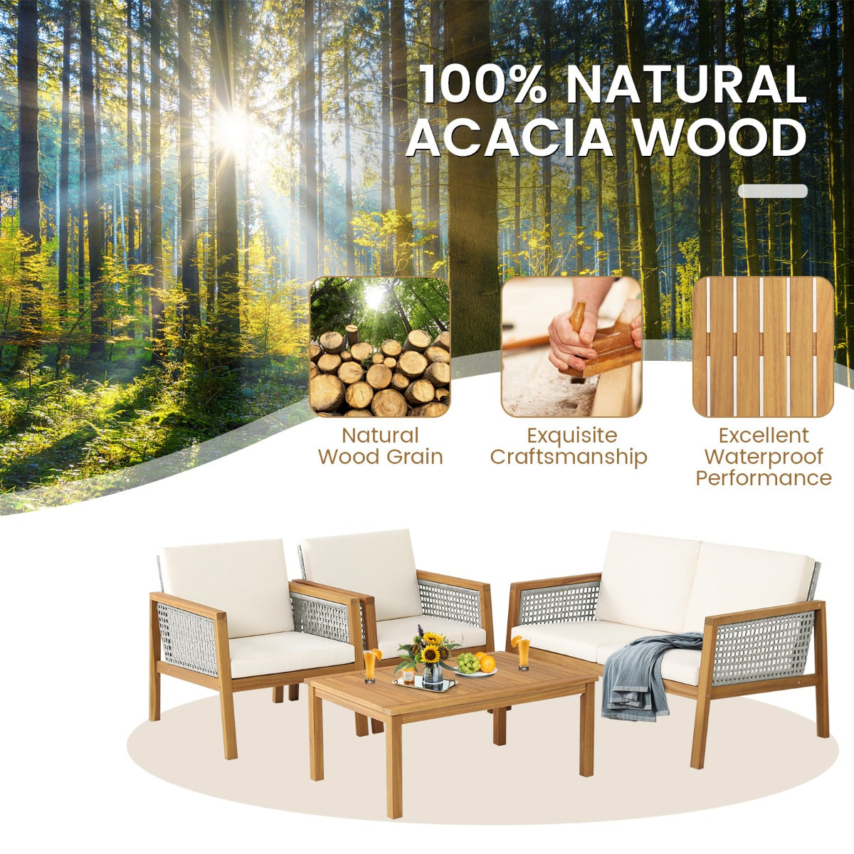 Ergonomic armrests and cozy backrests enhance comfort on the patio or backyard