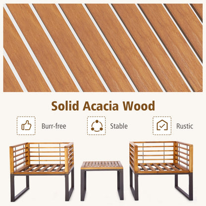 Outdoor Conversation Set with Cushioned Armchairs for Porch