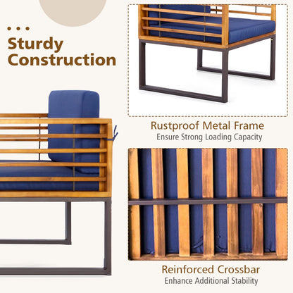 Outdoor Conversation Set with Cushioned Armchairs for Porch