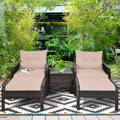 Ergonomic outdoor chairs with padded backs and seats create a comfortable lounging area