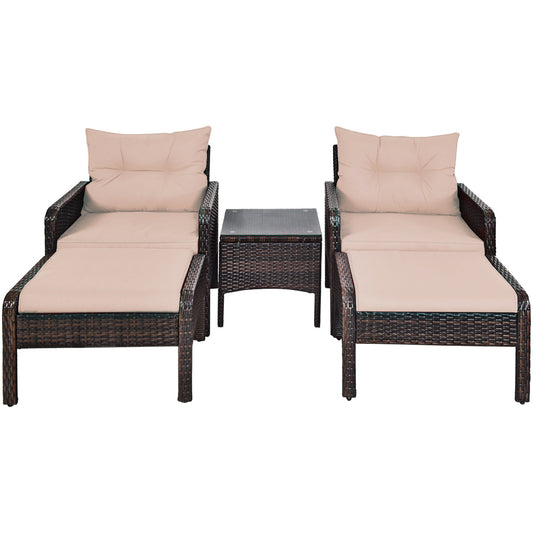 Weather-resistant synthetic rattan patio furniture set with a sturdy powder-coated steel frame