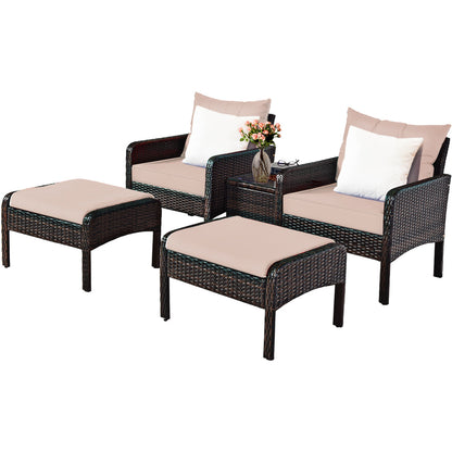 Durable rattan patio furniture set combines elegant design, comfort, and convenient assembly