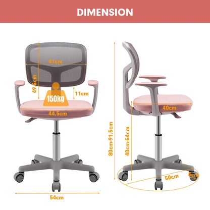 Kids Study Chair and Desk Set with Adjustable Height-Pink-Chair