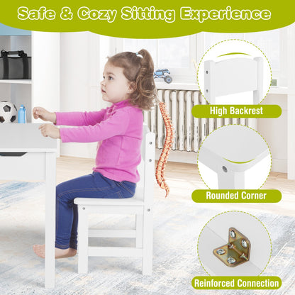 Toddler Activity Table Chair Set with Paper Roll Holder for Drawing, Studying