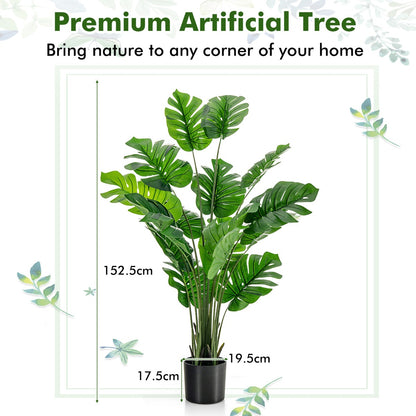 1.5M Artificial Tree Faux Monstera Deliciosa Plant for Indoor and Outdoor-1 Pack