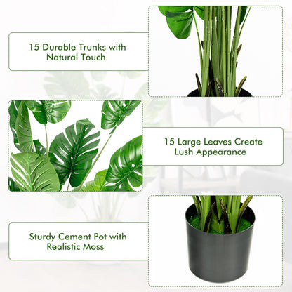 1.5M Artificial Tree Faux Monstera Deliciosa Plant for Indoor and Outdoor-1 Pack